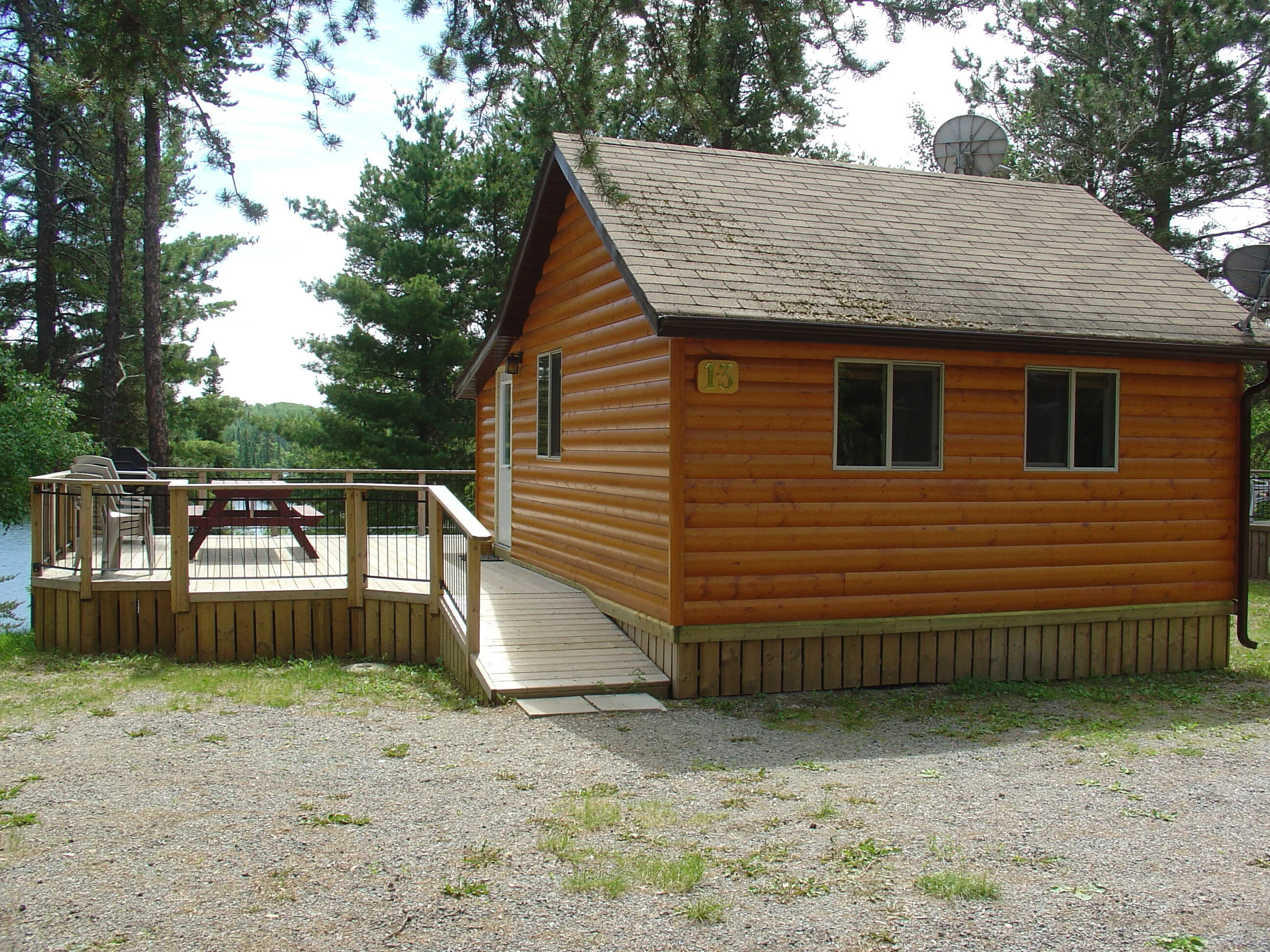 Large decks looking over the lake